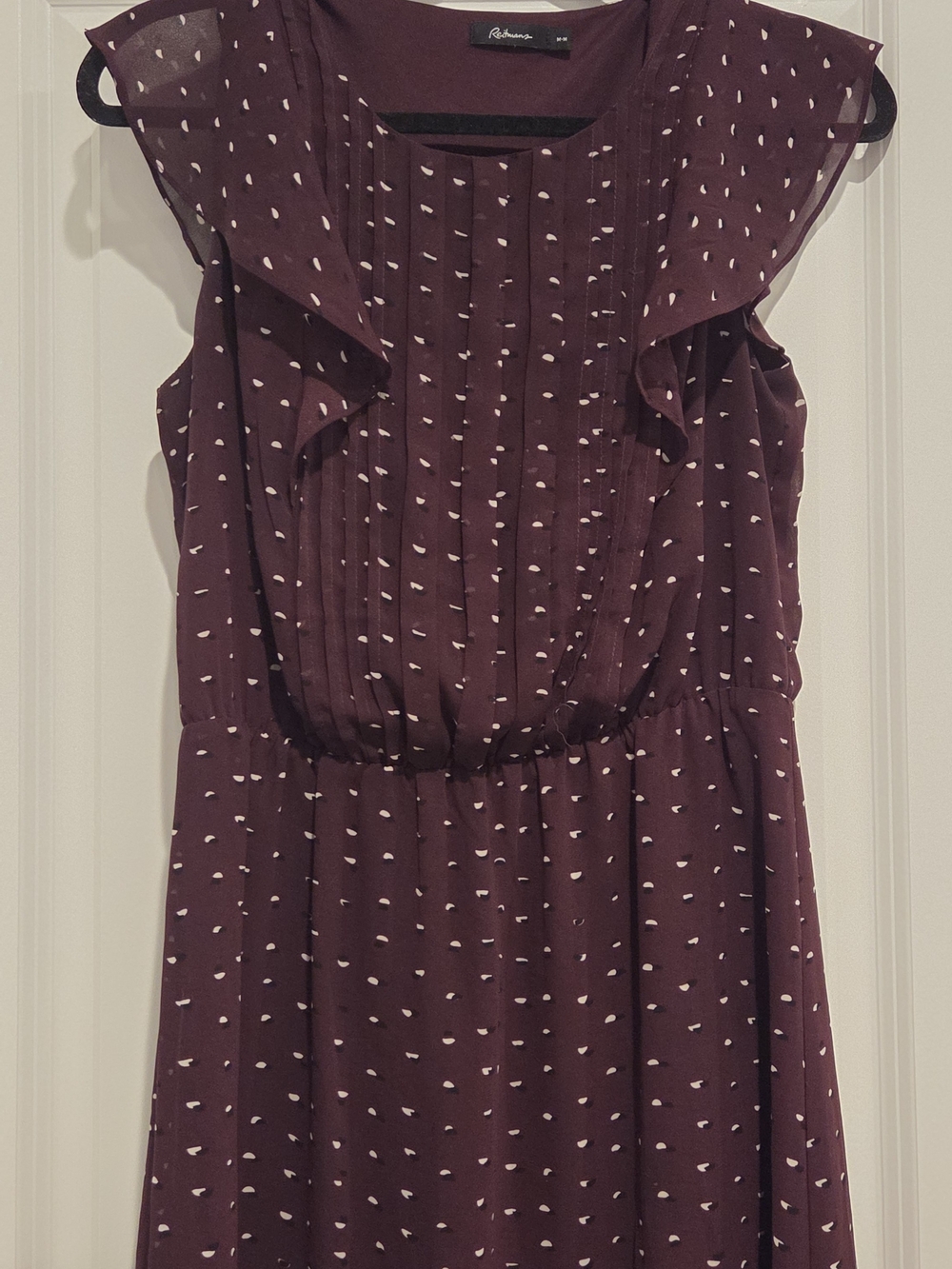 Reitmans Burgundy Printed Sleeveless Midi Dress